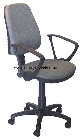 SILLA SECRETARIAL AMPLIA, RECLINABLE Y CON CODERAS